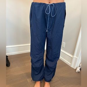 No brand navy parachute pants